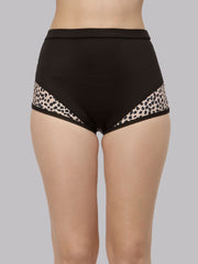 CUKOO Animal Printed Black Swim Bottom for Women