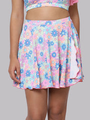 CUKOO Pink Floral Printed Swim Bottom for Women