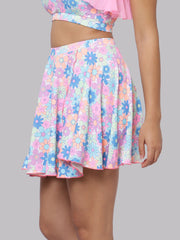 CUKOO Pink Floral Printed Swim Bottom for Women