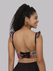 CUKOO Padded Printed Criss Cross Swim Top