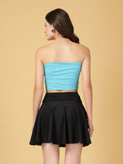 Cukoo Non-Padded Blue Swim top and Black Swim Skirt