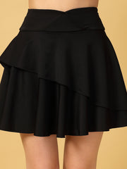 Cukoo Non-Padded Black-Red Print Swim top and Swim Skirt