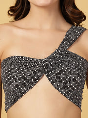 Cukoo Non-Padded Geometric Print Swim top and Swim Skirt