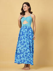 CUKOO BLUE Knot Cut-Out Swimwear with Matching Skirt
