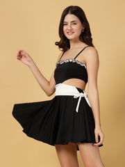 CUKOO Black & White Cut-Out One piece Swimwear