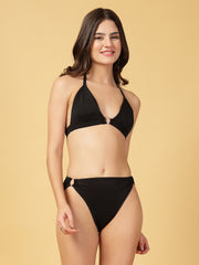CUKOO Black Halter Neck Bikini