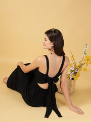 CUKOO Black Resortwear Beach Dress