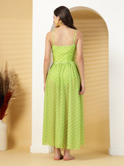 CUKOO Neon Knot Cut-Out Swimwear with Matching Skirt