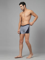 CUKOO Blue Striped Swim Bottoms for Men