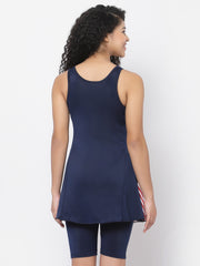 CUKOO Padded Blue Striped Printed Swimsuit