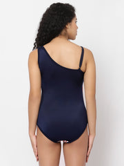 CUKOO Padded Blue Striped Printed Swimsuit/Monikini