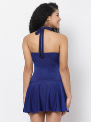 CUKOO Padded Blue Halter Neck Swimwear