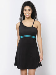 CUKOO Padded Black One Shoulder Swimwear