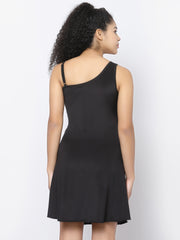 CUKOO Padded Black One Shoulder Swimwear