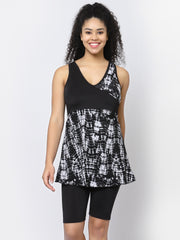 CUKOO Padded Black Printed Swimwear