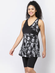 CUKOO Padded Black Printed Swimwear