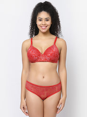 CUKOO Lacy Red Lingerie Set
