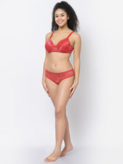 CUKOO Lacy Red Lingerie Set