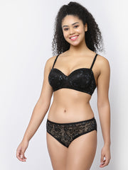 CUKOO Lacy Black Lingerie Set