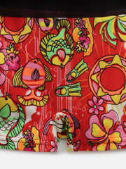 Cukoo Solid Single Piece Fish Printed Red kids Swimsuit