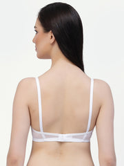 CUKOO Lightly Padded White & Pink Printed Everyday Bra