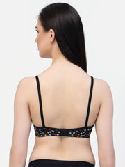 CUKOO Lightly Padded Black Printed Everyday Bra