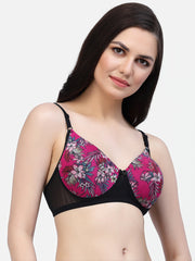 CUKOO Lightly Padded Pink Floral Printed Everyday Bra