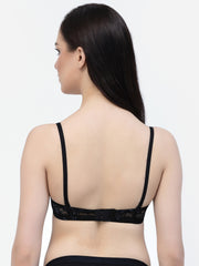 CUKOO Lightly Padded Black Lacy Everyday Bra