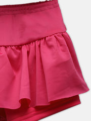 CUKOO Girls Solid Purple Printed Ruffled 2 PC Swim suit set (kids Swimsuit)