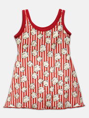 CUKOO Girls Red Popcorn Print Swimsuit (kids Swimsuit)