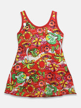 Cukoo Solid Single Piece Fish Printed Red kids Swimsuit