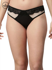 CUKOO Pack of 3 Everday Black Panty