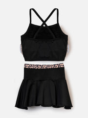 CUKOO Girls Leopard Print Swim suit set (kids swimsuit)