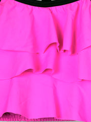 CUKOO Girls Solid Pink Ruffled 2 PC Swim suit set (kids swimsuit)