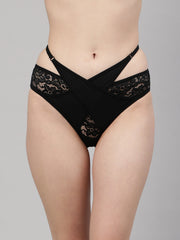 CUKOO Women Black Nylon Bikini Panty - Cukoo