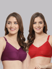 CUKOO Women Pack Of 2 Pure cotton Non Padded Everyday Bra