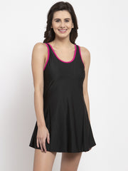 Cukoo Women Black Nylon Padded One Piece Swimwear/ Swimming Costume - Cukoo