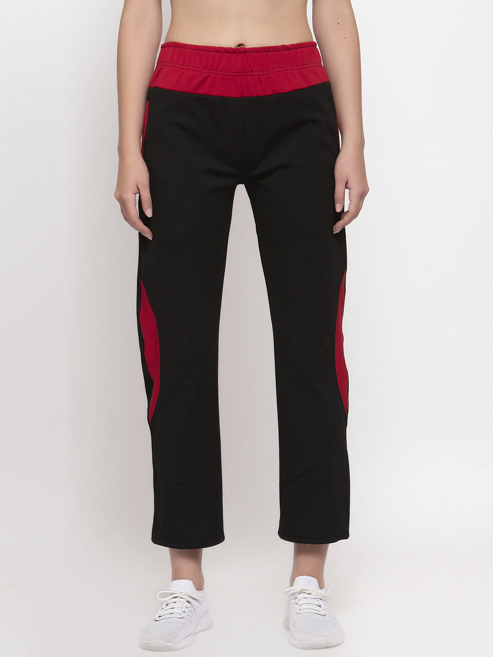 Cukoo Comfy: Black & Red All Day/Night Winter Pajama/Warm Track Pants for Women - Cukoo