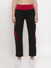 Cukoo Comfy: Black & Red All Day/Night Winter Pajama/Warm Track Pants for Women - Cukoo