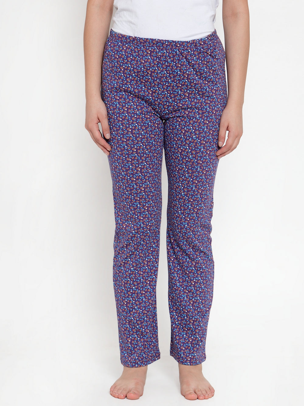 Cukoo Purple Floral Night Pyjama for Women - Cukoo