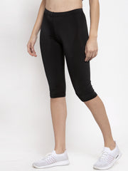 Cukoo Women Black Nylon One Piece Active Wear/ Gym Wear Capri - Cukoo