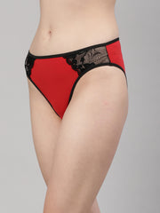 CUKOO Women Red Nylon Bikini Panty - Cukoo