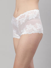 CUKOO Women White Nylon Hipster Panty - Cukoo