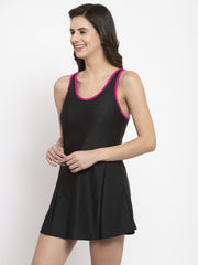 Cukoo Women Black Nylon Padded One Piece Swimwear/ Swimming Costume - Cukoo