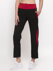 Cukoo Comfy: Black & Red All Day/Night Winter Pajama/Warm Track Pants for Women - Cukoo