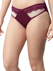 CUKOO Pack of 3 Lacy Burgundy Panty