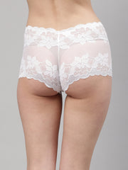 CUKOO Women White Nylon Hipster Panty - Cukoo