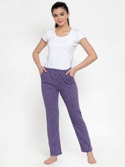 Cukoo Purple Floral Night Pyjama for Women - Cukoo