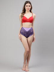 CUKOO Women Purple Nylon Hipster Panty - Cukoo