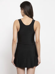 Cukoo Padded Single Piece Solid Black Classic Swimwear for Women and Girls - Cukoo